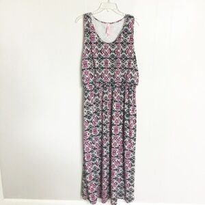 Magic Plus Size Maxi Dress 3X Black & Pink Summer